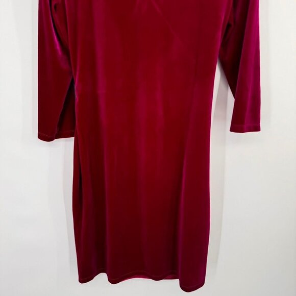 Anne Klein  Classic Wrap Stretch Velvet Dress Rhinestone Chain Buckle raspberry - Picture 15 of 16